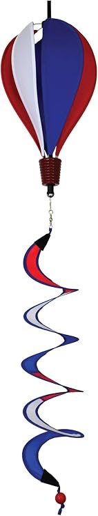 In the Breeze Mini Red White and Blue Hot Air Balloon Wind Spinner (1045)