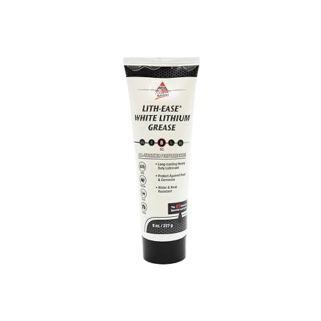 American Grease Stick Lith-Ease Premium White Lithium Grease 8oz Tube - Heavy-Duty, Multipurpose Lubricant for Automotive, Industrial & Household Use - Long-Lasting, Water & Heat Resistant