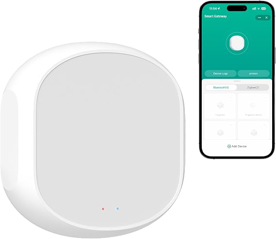 HomeHub Smart Gateway (Bluetooth + Zigbee) Smart Home Hub, Connects Compatible Devices, Enables Remote App Control, Voice Control & Automations