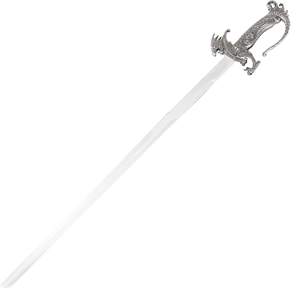 MedievalDepot Ornate Dragon Handle Chinese Saber Sword Overall 37, Metal Scabbard