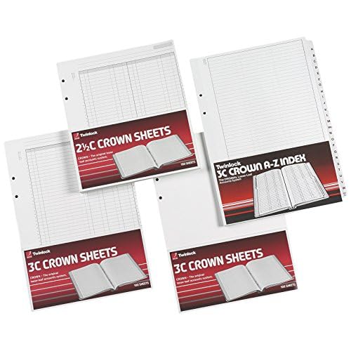 Rexel Twinlock Crown 3C Refill Sheets Plain Pack of 100 Sheets,White