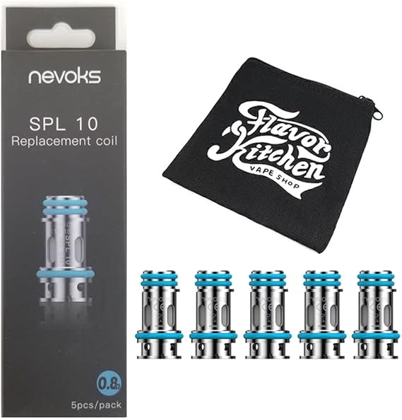 Replacement Coil for NEVOKS Pagee SPL-10 Mesh Coil 5 pieces + FlavorKitchen Original Mini Pouch Set 0.8ΩMesh