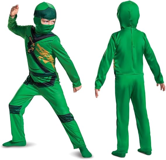 Jakks Pacific LEGO Ninjago Lloyd Costume for Kids, Officially Licensed Dress Up Onesie for Boys, Includes Fabric Hood & Detailed Jumpsuit with Soft Fabric, 3-4 years