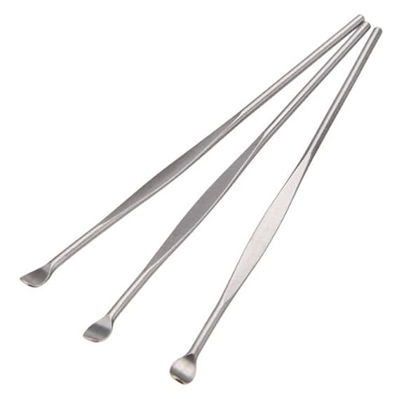 Ear Pick Ear Wax Remover Tool, Ear Spoon, Ear Curette, Ear Cleaning Tool, Ear Remover Tool, Home Stainless Steel Tool, Silver 3 Pack