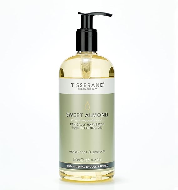 Tisserand Ethically Harvested Sweet Almond Oil - 500ml | Nourishing Base Oil, For Skin, Hair & Massage, Uncompromising Quality, Certified Vegan