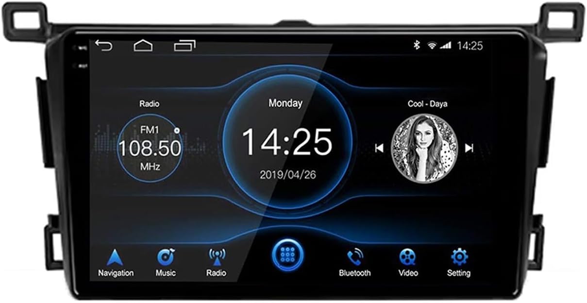 Android 15 Car Radio 2 Din Stereo with Carplay&Android Auto/BT/WiFi for Toyota RAV4 RAV 4 2013-2018 GPS Navigation 9'' Multimedia Video Player FM Reverse Camera(4G+64G)