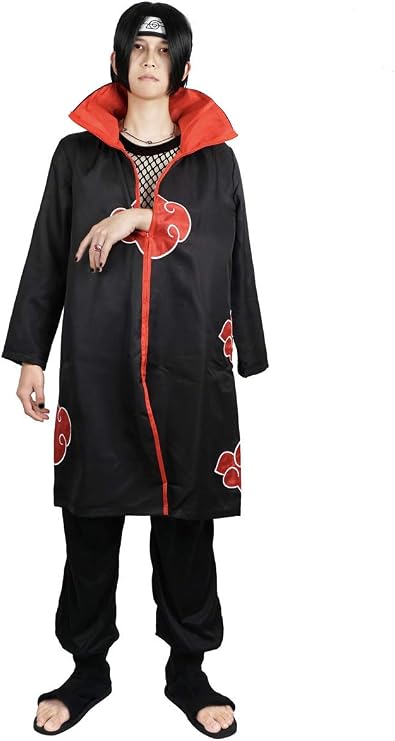 Akatsuki Itachi Cloak Cosplay Costume World Book Day Costumes for Adults (M) Black