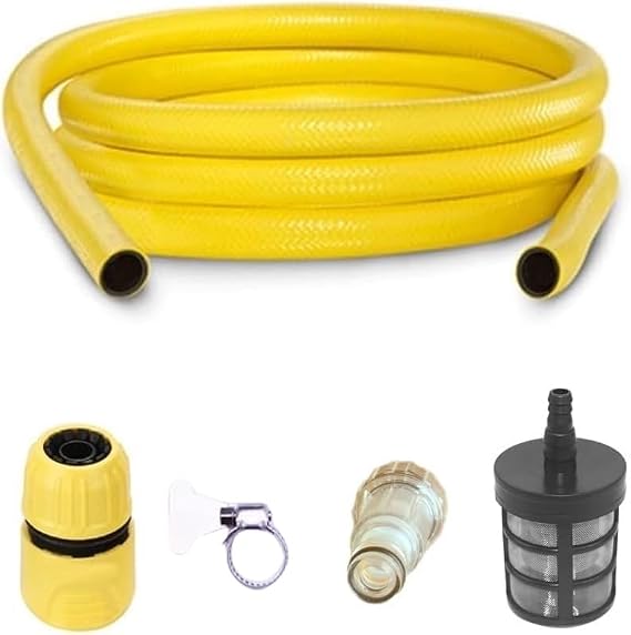 YUET 5M Suction Hose Pine with Quick Coupling & Filter for Pressure Washer Karcher K2 K3 K4 K5 K6 K7 Kärcher Series & Bosch AQT Series High Pressure Car Washing