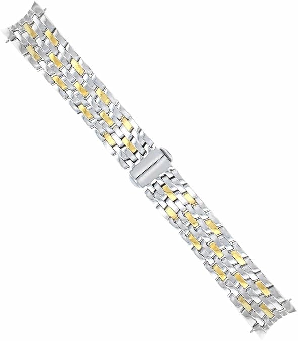 Ewatchparts 20mm Watch Band Compatible With Men Omega Seamaster De Ville Watch Bracelet Gold Stainless Steel Solid