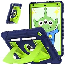 OKP Case for iPad 9th/ 8th/ 7th Generation 10.2 Inch (2021/2020/2019), Shockproof Rugged Heavy Duty i Pad 9 8 7 th Gen Protective 10.2'' Cover with Pencil Holder/Kickstand, Navy Blue Green