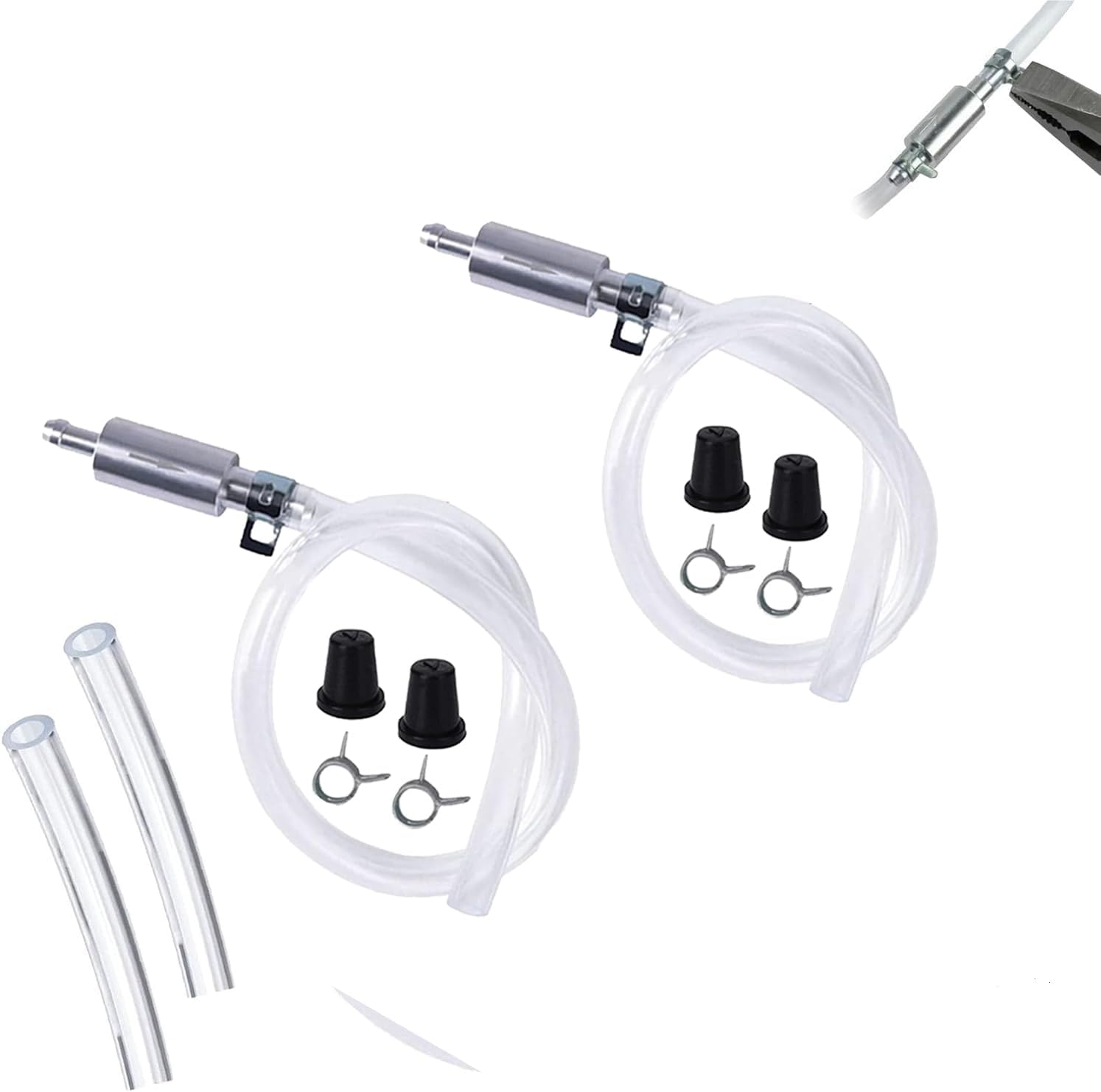 Brake Bleeder Hose - One Way Check Valve Tube Bleeding Tool Kit for Car Motorcycle Clutch, Universal Brake Fluid Bleeder Kit for Hydraulic Brake System, Soft Tube with Metal Clips 2pcs