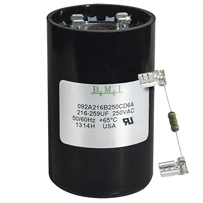 216-259 uF x 220 250 VAC - BMIUSA Start Capacitor # 092A216B250CD6A with Bleed Resistor