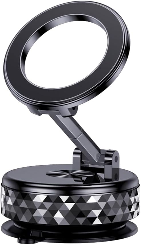 Car Magnetic Phone Mount, 360 Rotating Vacuum Suction Holder for Dashboard/Wall/Desk - Portable Use Strong Adsorption Bracket for Vlog, Bathroom
