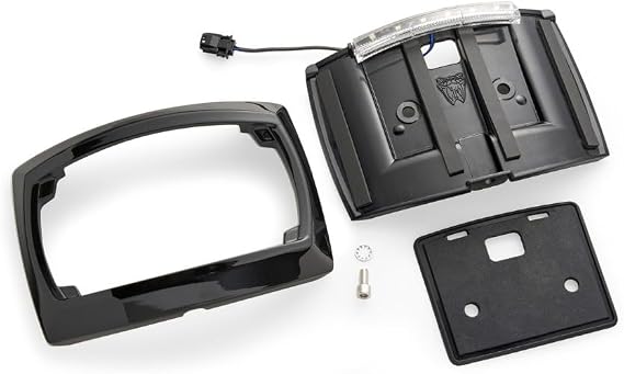 Curved Frame with LED Plate Light Intended for Harley-Davidson (Black)