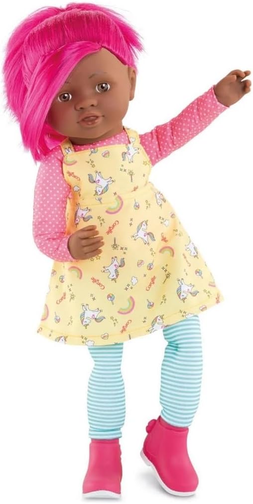 Corolle Rainbow Doll Celena Soft Body Rag Doll - Easy-to-Style Long, Silky Hair, Vanilla-Scented, 16 Inches