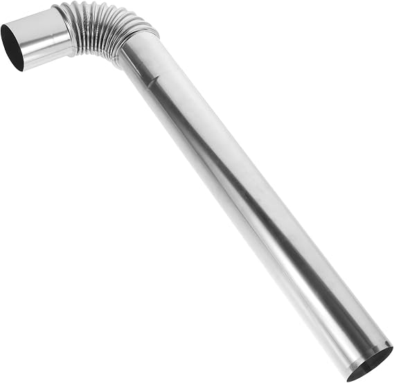 Yardwe Stainless Steel Exhaust 2.3 Inch Diameter Flexible Chimney Flue Replacement for Wood Stove Bbq Ventilation with 90 Degree Elbow Connector