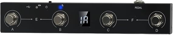 MVAVE Portable MID1 Footswitch Controller Metal Pedal With 4 Buttons Rechargeable Battery USB Connection For Music Performance Studio Recording