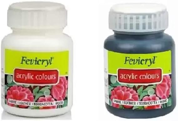 Fevicryl Acrylic Colours, Monochrome, 100 ml (Multicolor)
