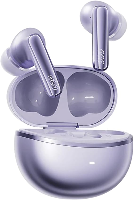 QCY MeloBuds N70 Bluetooth Kulaklık, Hi-Res Audio, LDAC, 50dB Hibrit ANC, Kablosuz Şarj, 50 Saat Pil Ömrü, 6 Mikrofon, Kulakiçi, Mor