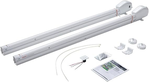 Solera 3000 Series Short White Universal RV Awning Arms & Hardware Kit with One-Touch Power Extend/Retract, One-Handed Adjustable Pitch Projection, Auto Rain Dump - 2023052357