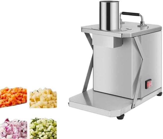 Electric Vegetable Cutter Dicer, Stainless Steel, Automatic, High Capacity, Fast Disconnection, One Button Start, Large Aperture Supply Port, Safe and Waterproof, Suitable for Commercial and