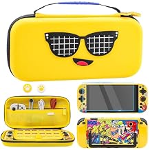 RHOTALL Yellow Carrying Case for Nintendo Switch 2 (2025),Shockproof Protective Hard Shell Portable Travel Case Pouch for Fortnite Peely Switch 2 with 12 Game Card Slots ,Screen Protector, Music