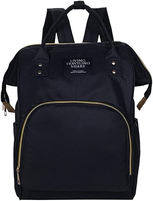 Diaper Bag Nappy Bag Backpack Travel Casual Waterproof Basic Backpack Multi-Function Black