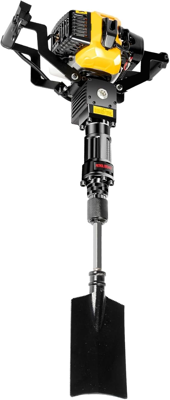 52cc 2-Stroke Planting Shovel Drilling Machine, Handheld Gas Powered Garden Tree Digger Machine Single Cylinder Portable Excavator Shovel Garden Tree Digger Digging Machine for Garden Farm Home