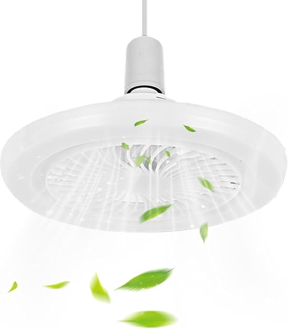 Kumandalı 3 Mod Işıklı ve Fanlı Zaman Ayarlı Ledli Lambalı Tavan Vantilatörü E27 Duy, Duya Takılabilen, Ayarlanabilir Fan Hızları, Zamanlayıcılı, Ortam Serinletici [Enerji Sınıfı A]