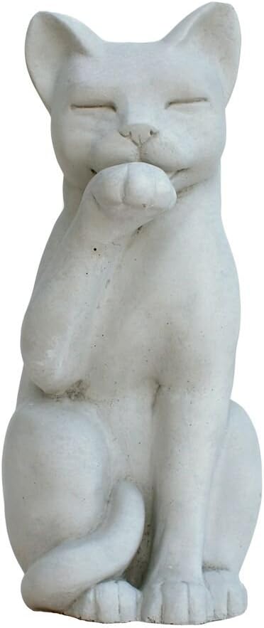 Contented Cat Garden Statue 12H