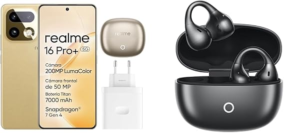 realme 16 Pro+ 5G 256GB 8GB Master Gold EU AMZ+Buds Clip Black