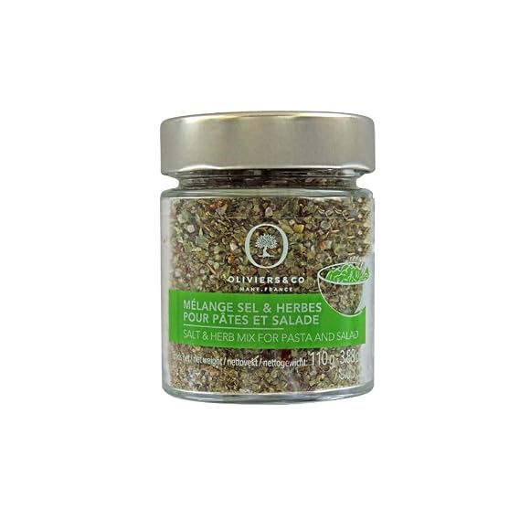 Oliviers & Co Salt & Herbs Mix for Pasta & Salad Gourmet Italian Seasoning with Sea Salt, Tomato, Marjoram & Chives Developed by Michelin-Starred Chef Perfect Holiday Gift 2.88 Oz