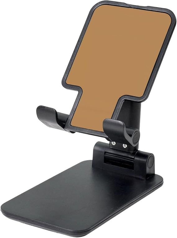 Brown Universal Cell Phone Holder - Adjustable Desk Phone Stand for Office Home & Travel Black