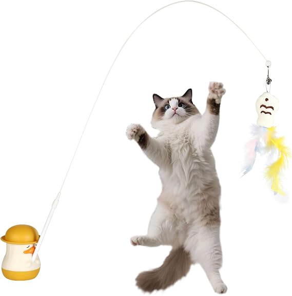 Interactive Toys for Cats Rotating 2 Modes Self-Play | Moving Cat Toys for Corner Furniture Floor Outdoor Home Travel Enrichment Couch Play