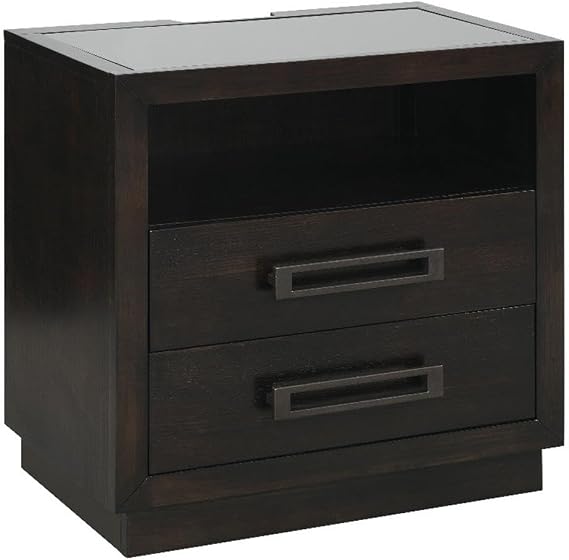 Lexicon Samiah 2-Drawer Nightstand, Charcoal