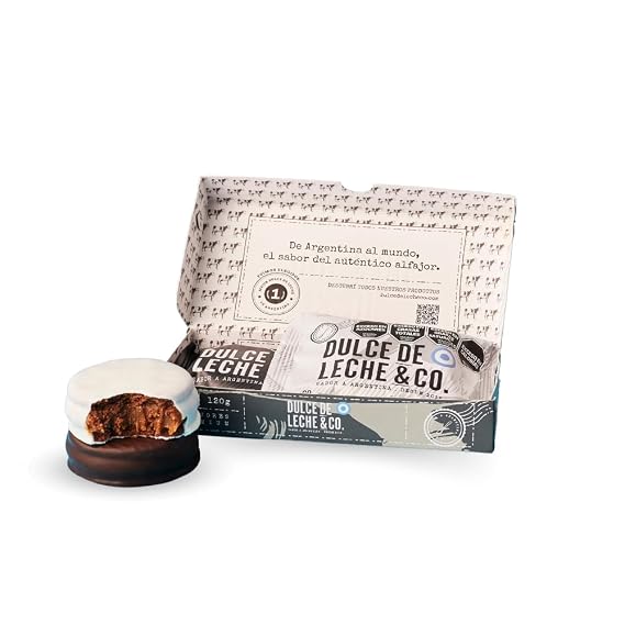 Dulce de Leche & CO. Alfajores Premium DDL&CO x 2 units - 1 black 1 white - Made in Argentina (4)