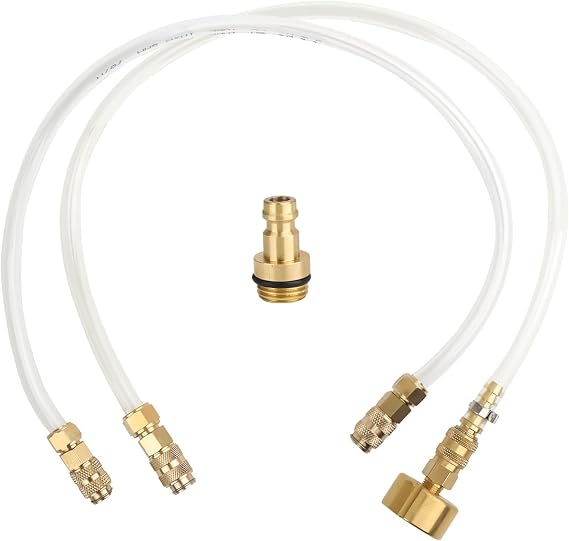 2pcs Hydraulic Steering Bleed Kit HS5157 Boat Bleed Kit Filler Tube with Brass Swivel Compatible with Seastar Hydraulic Steering for Outboard Inboard Sterndrive Hydraulic Helms Marine Tool Kit
