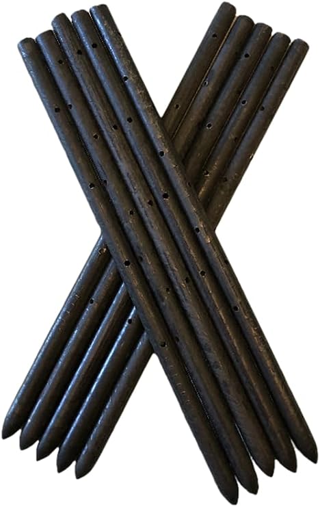 MCA 18" Round Steel Concrete Form Stakes (10 Pack) 3/4" Heavy-Duty Pointed with Holes for Construction, Landscaping, Garden, Anchoring