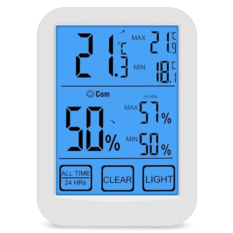 Digital Hygrometer Indoor Thermometer Humidity Meter Room Thermometer with Fast Refresh Accurate Temperature Humidity Monitor for Home, Bedroom, Baby Room, Office, Greenhouse, Cellar