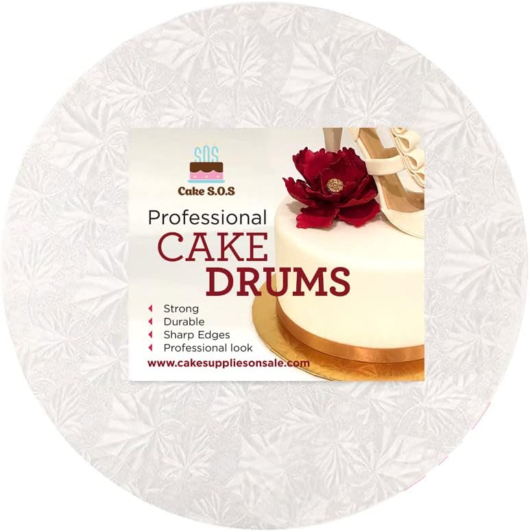 Cake S.O.S 16 White Round Drum 12"