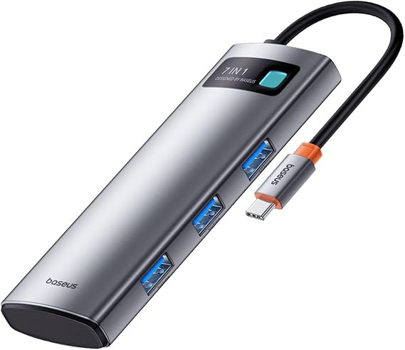Baseus StarJoy 7 in 1 Multifonksiyonel Hub Adaptör-Uzay Gri