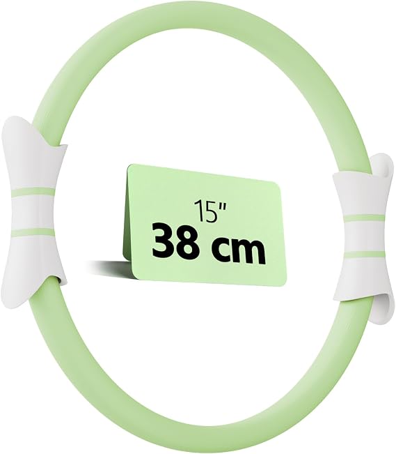14" Pilates Ring - Magic Circle for Inner Thigh, Arm & Core Toning | Anti-Bend Foam Handles | Home Fitness Gear for Women​