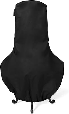 Covermates Ultima Chiminea Cover Heavy-Duty All-Weather Polyester, Rip-Resistant & Rot-Resistant Outdoor Clay Chiminea Protector with Elastic Hem & Drawcord, 24DIAMETER x 40H, Ripstop Black