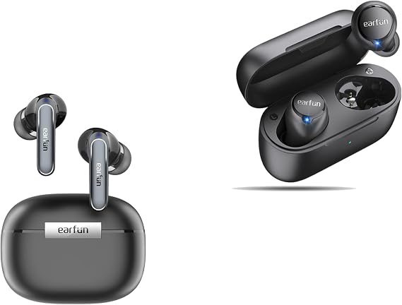 EarFun Air 2 Wireless Earbuds, Hi-Res Audio,10mm Drivers with LDAC Bluetooth Earbuds, Bluetooth 5.3 with Multipoint Connection Free 2S Wireless Earbuds, Bluetooth Earbuds with Deep Bass