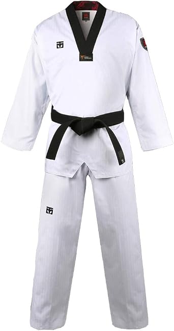 MOOTO Korea Taekwondo BS4.5 Basic Uniform White BK V-Neck MMA Martial Arts Karate Demonstration Team Gym School Academy 140 Height 140149cm4.594.89ft