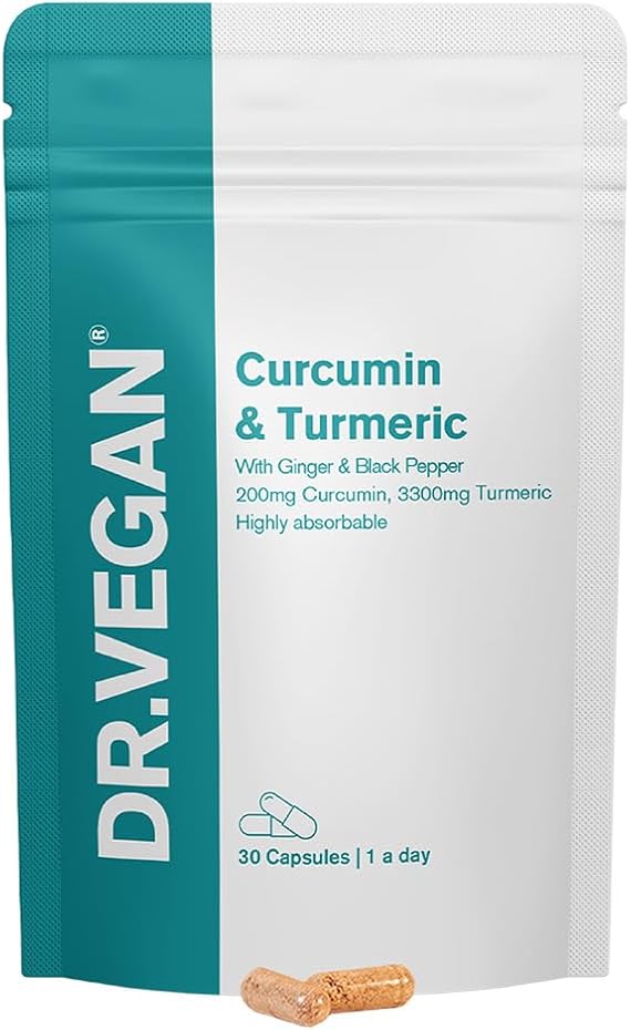 DR.VEGAN Curcumin & Turmeric | Joint & Muscle Health | 30 Vegan Capsules