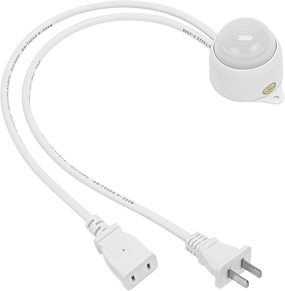 Waterproof Intelligent Infrared Body Sensor Switch with Plug Extension Cord for Indoor Outdoor(White)
