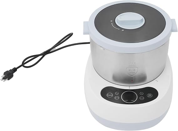 Electric Dough Maker, 5L/4.5QT 304 Stainless Steel Dough Mixer Machine with Ferment Function Commercial & Home Automatic Bread Dough Kneading Machine With Auto Timer & Touch Control 170rpm (Blue)
