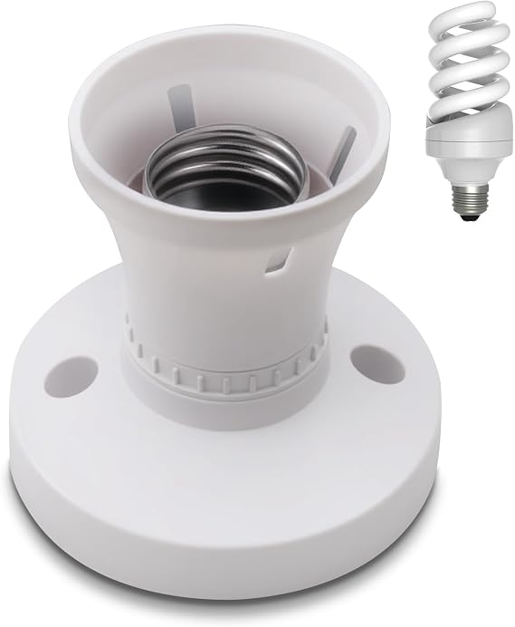 E27 Lamp Holder, E27 Light Fitting Bulb Holder, Standard Lamp Socket for LED Incandescent CFL Bulbs, Durable Light Fitting for Home and Office Use [Energy Class A]
