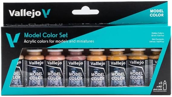 Vallejo - Model Color Face & Skin Tones Set | Modeling Acrylic Paints | 8 bottles x 18 ml (0.60 fl.oz.)